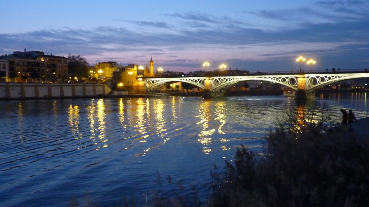 Riverside in Seville at dusk